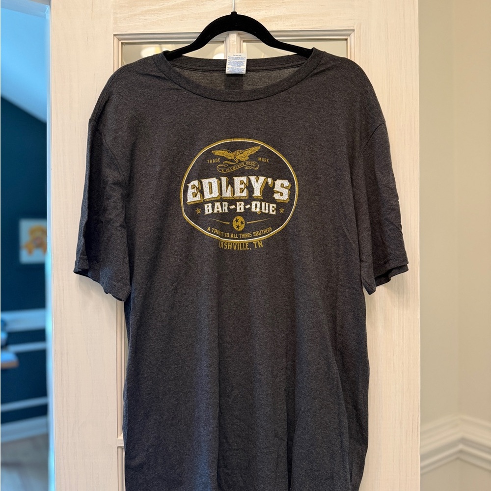 Edley's Bar-B-Que Graphic Tee - Charcoal with Yellow Logo
